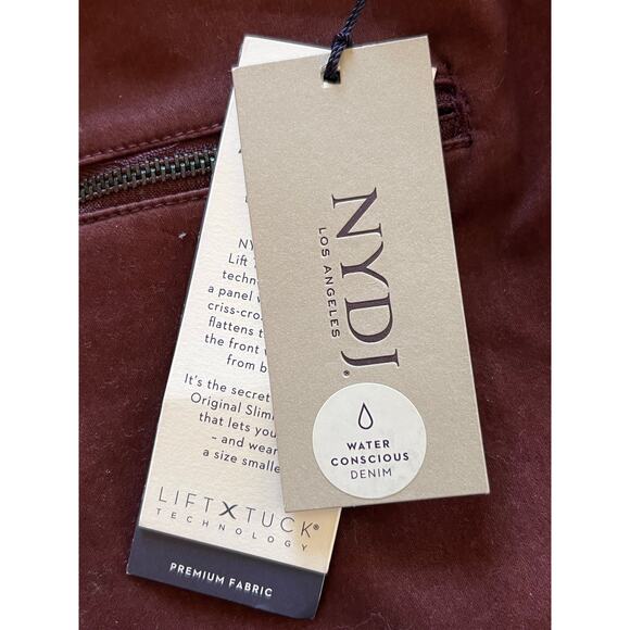NYDJ Lift Tuck Pants Women’s Size 18 Sculpting Slimming Tech Burgundy - Picture 4 of 7